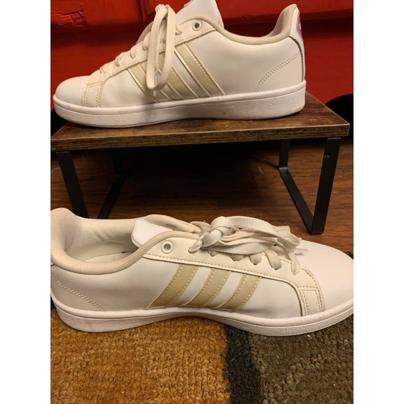 Adidas Neo Memory Foam Footbed Pearl Stripes Iridescent Logo Y2K Style Men's 9 - Picture 1 of 6